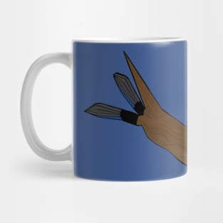 Otter playing underwater hockey Mug